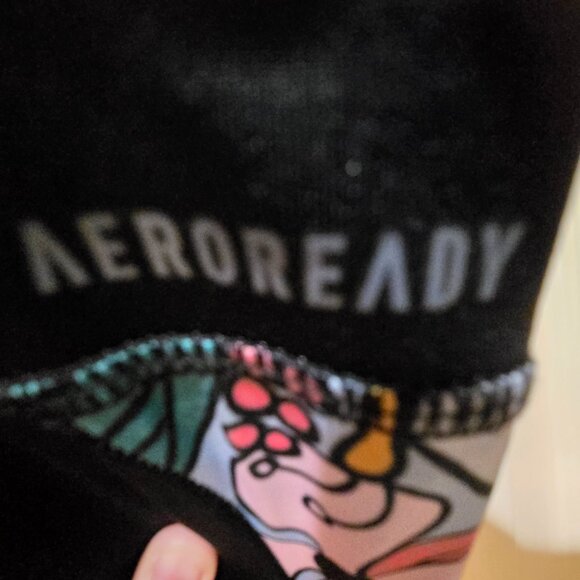 Adidas Girls Black Multi-Colored Side Floral Print Leggings Size Large (14) - Picture 4 of 5